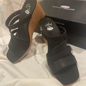 Dr. Scholl's Black Wedge Sandals